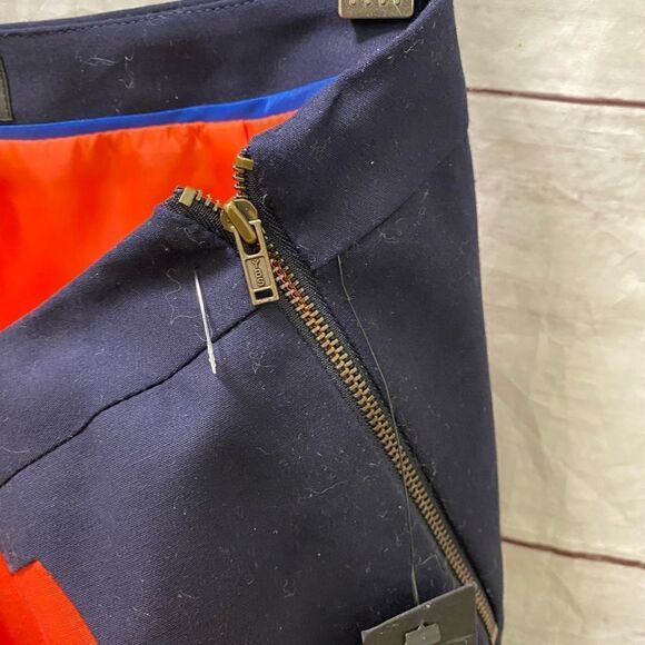 Worthington Color Block Pencil Skirt-Orange & Navy-Size 10 - Picture 6 of 10